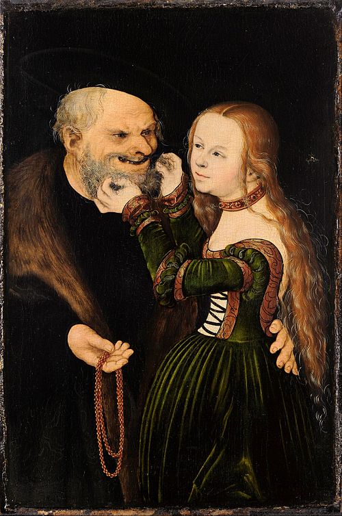 The ill-matched couple, 1530, Lucas Cranach l'Ancien