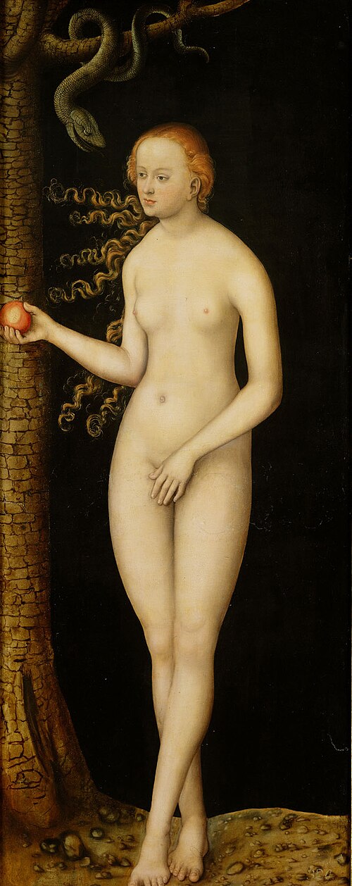 Chute de l'homme: Eve, 1515, Lucas Cranach l'Ancien