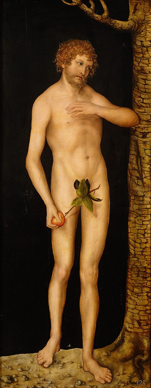 The Fall of Man: Adam, 1515, Lucas Cranach l'Ancien