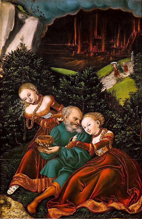 Lot and his daughters, 1528, Lucas Cranach l'Ancien