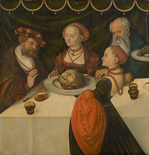 Feast of Herod / Herod's banquet, 1539, Lucas Cranach l'Ancien