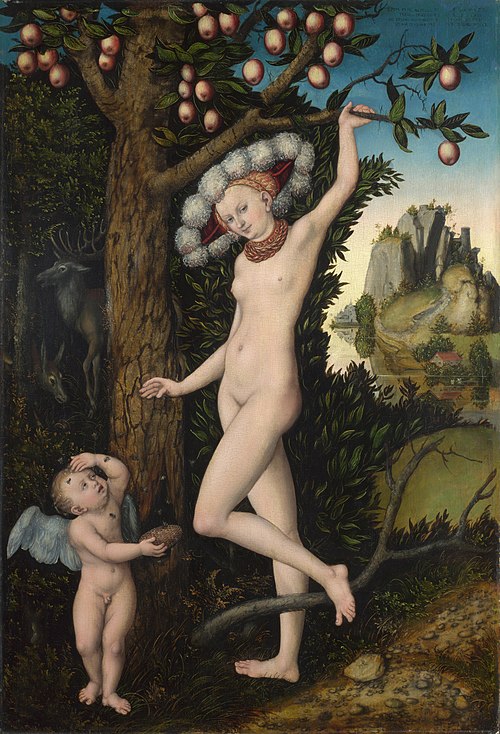 Vénus avec Cupidon le voleur de miel, 1526, Lucas Cranach l'Ancien