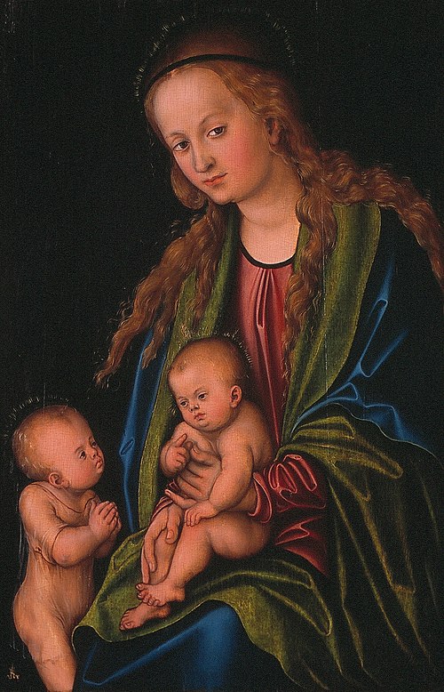 Madonna and Child and little John, 1515, Lucas Cranach l'Ancien