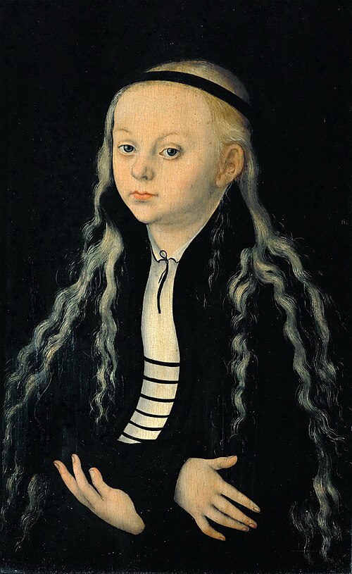 Portrait de Magdalena Luther, fille du réformateur Martin Luther, 1520, Lucas Cranach l'Ancien
