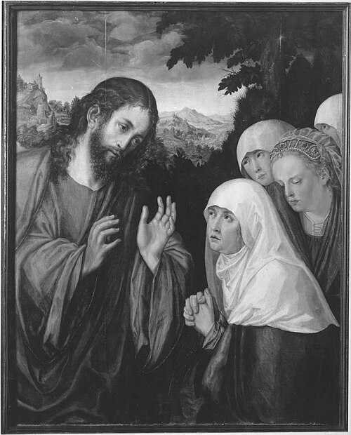 Christus nimmt Abschied von seiner Mutter (Kopie nach dem Gemälde im Kunsthistorischen Museum Wien) , , Lucas Cranach l'Ancien
