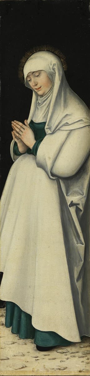 Crucifixion Triptych: The Virgin in Prayer, 1540, Lucas Cranach l'Ancien