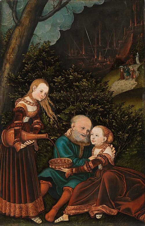 Lot and his daughters, 1529, Lucas Cranach l'Ancien