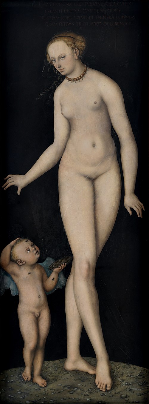 Vénus avec Cupidon le voleur de miel, 1537, Lucas Cranach l'Ancien