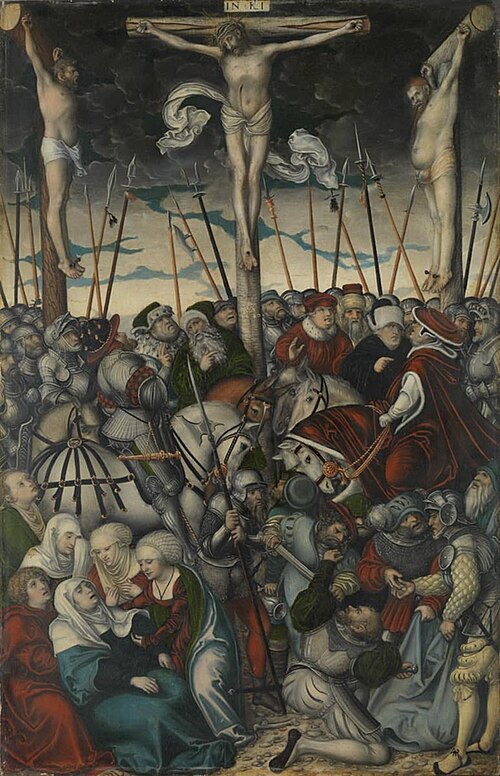 Crucifixion Triptych: Crucifixion of Jesus, 1540, Lucas Cranach l'Ancien
