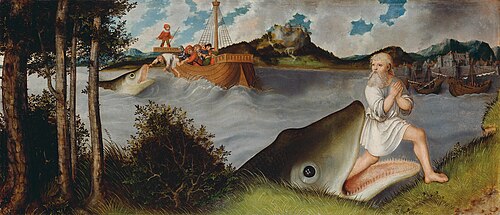 Magdalene Altar: Jonah and the Whale [predella], 1522, Lucas Cranach l'Ancien