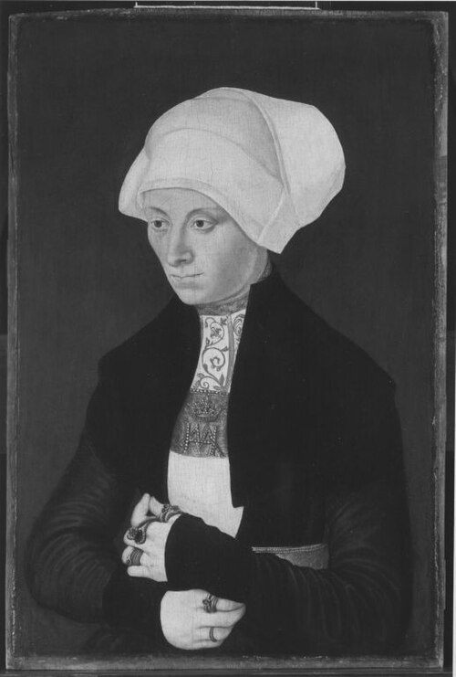 Portrait of a Lady in a Bonnet, 1537, Lucas Cranach the Elder