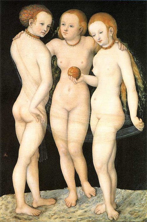Les Trois Grâces, 1532, Lucas Cranach l'Ancien