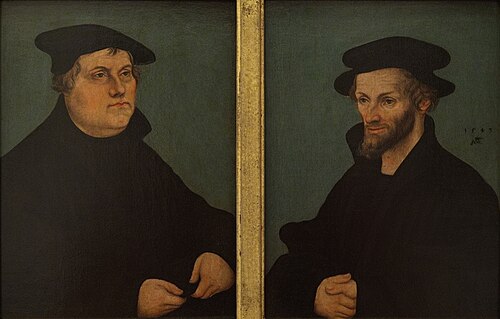 Portrait de Luther et de Mélanchthon, 1543, Lucas Cranach l'Ancien