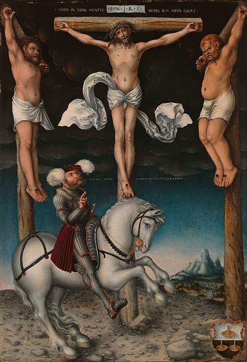 The Crucifixion with the Converted Centurion, 1538, Lucas Cranach l'Ancien