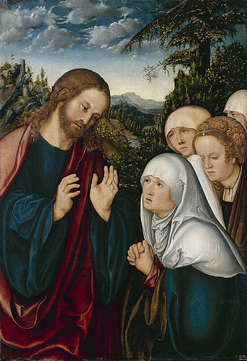 Jesus taking farewell from his mother, 1520, Lucas Cranach l'Ancien