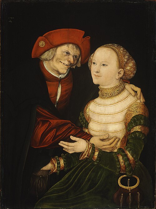 The Ill-Matched Couple, 1522, Lucas Cranach the Elder