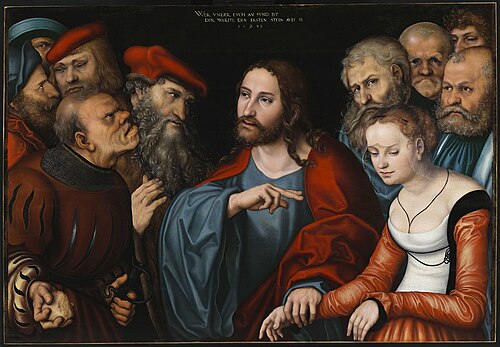 Christ and the Adulteress, 1532, Lucas Cranach the Elder