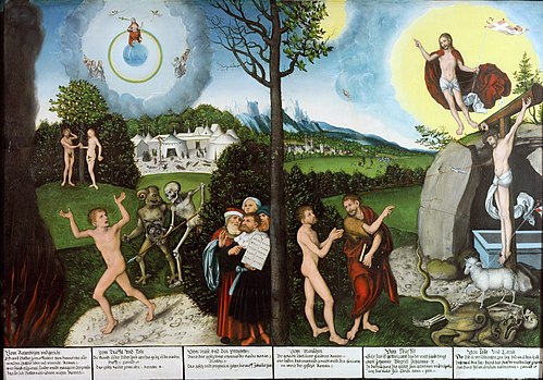 Loi et Évangile, 1529, Lucas Cranach l'Ancien