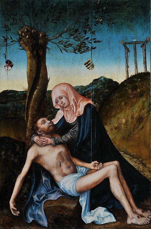 Pietà beneath the Cross, 1510, Lucas Cranach the Elder
