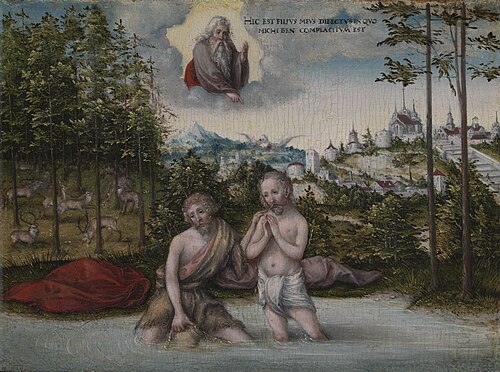 The Baptism of Christ, 1546, Lucas Cranach l'Ancien