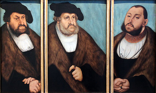 Portraits of the three Saxon Reformation princes, 1532, Lucas Cranach l'Ancien