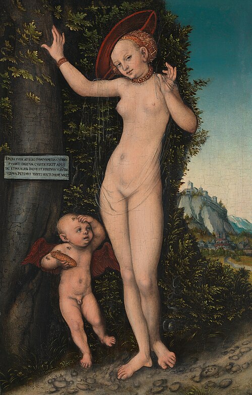 Vénus avec Cupidon le voleur de miel, 1529, Lucas Cranach l'Ancien