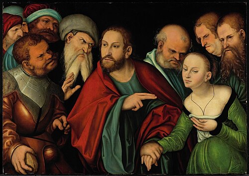 Christ and the Adulteress, 1533, Lucas Cranach the Elder