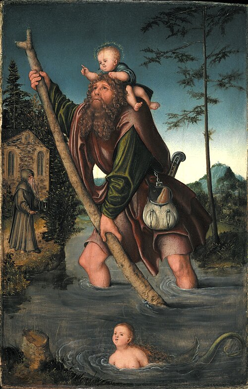 Saint Christopher, 1518, Lucas Cranach the Elder