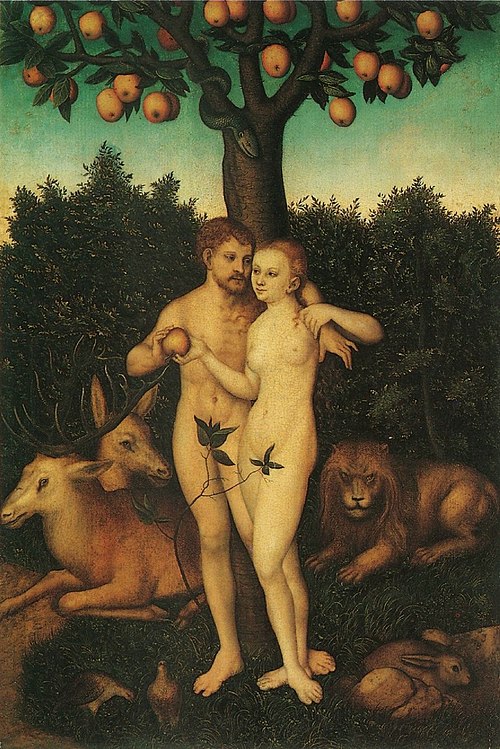 Adam et Ève, 1527, Lucas Cranach l'Ancien