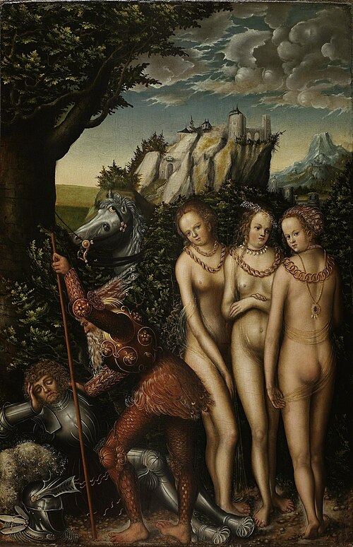 Le Jugement de Pâris., 1517, Lucas Cranach l'Ancien