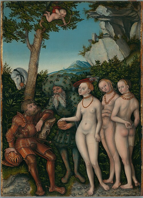 Le Jugement de Pâris, 1530, Lucas Cranach l'Ancien
