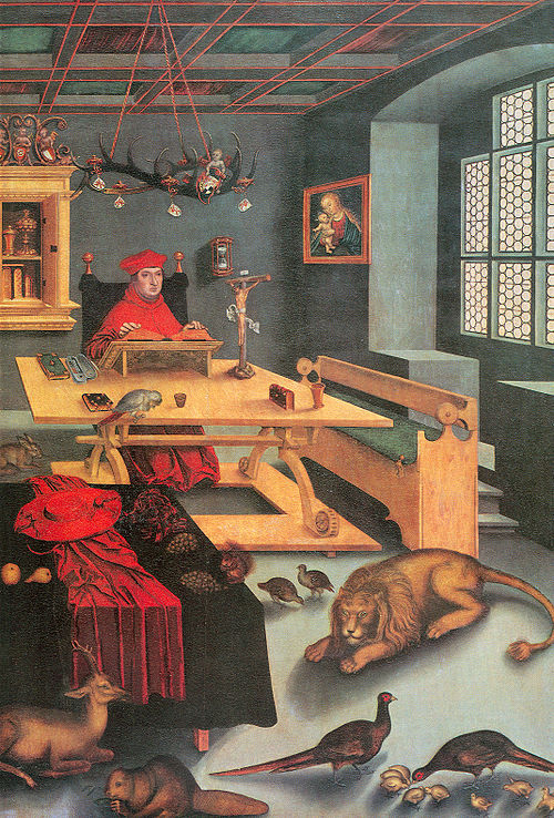 Cardinal Albrecht of Brandenburg as Saint Jerome, 1526, Lucas Cranach l'Ancien