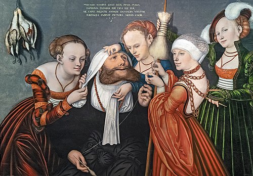 Hercules at the court of Omphale, 1537, Lucas Cranach the Elder