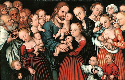 Christ blessing the children., 1537, Lucas Cranach l'Ancien