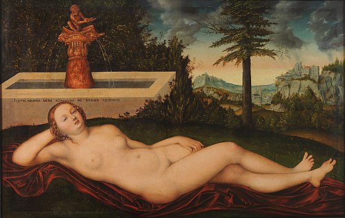 A nymph at a Fountain, 1518, Lucas Cranach l'Ancien