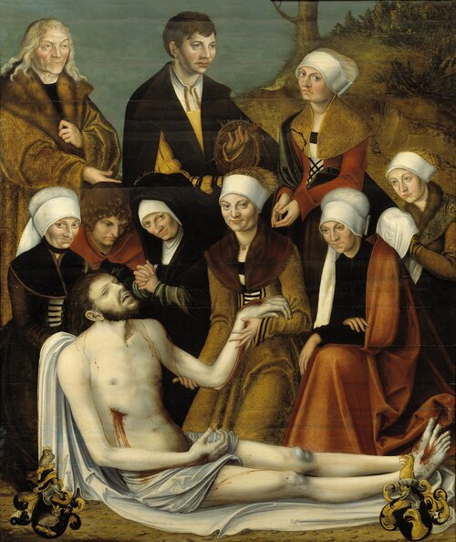 La lamentation sur le corps du Christ mort, 1530, Lucas Cranach l'Ancien