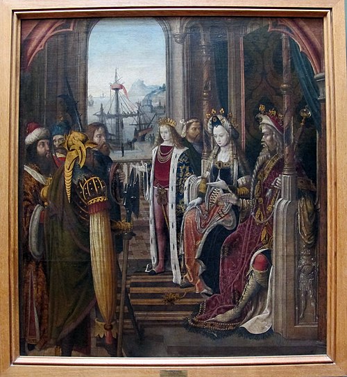 Departure of the emissaries of the heathen king, 1487, Master of the Cologne legend of St. Ursula