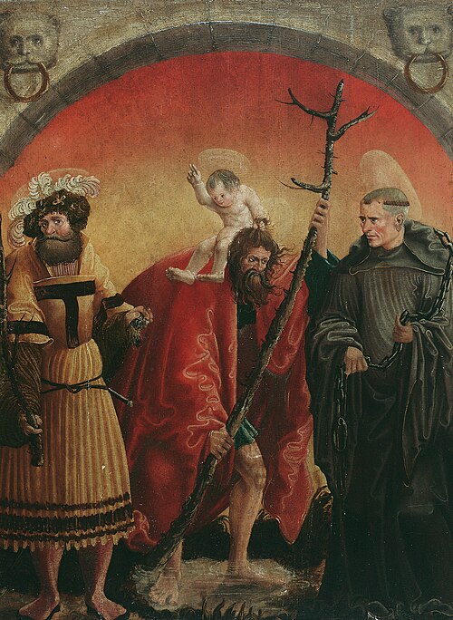 Hll. Achatius, Christophorus und Leonhard, 1520, Master of the Crispin Legend