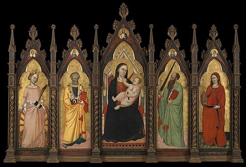 Virgin and Child Enthroned with Four Saints, 1345, Maître des Effigies dominicaines