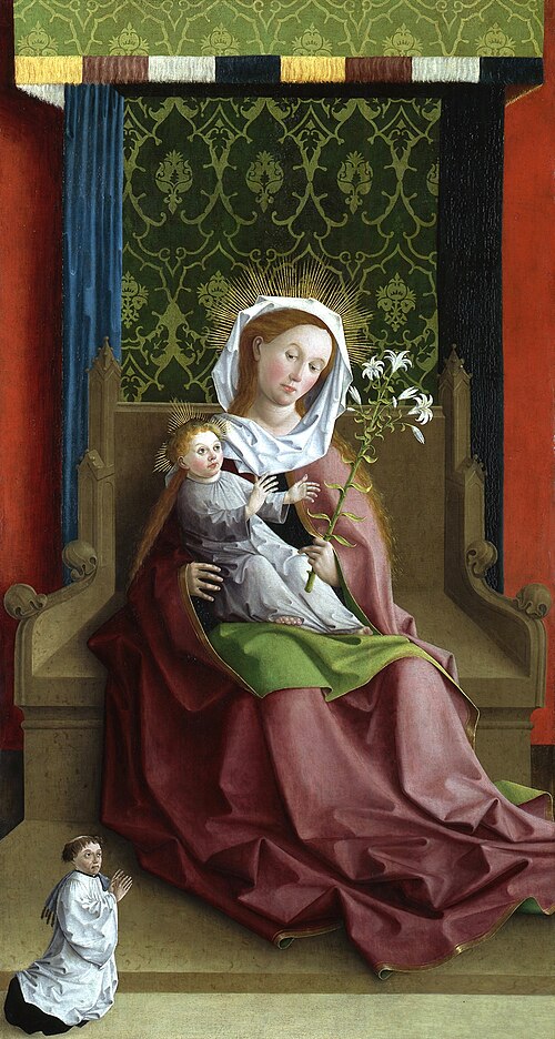 Vierge à l'Enfant, avec donateur, 1460, Maître de la Passion de Darmstadt