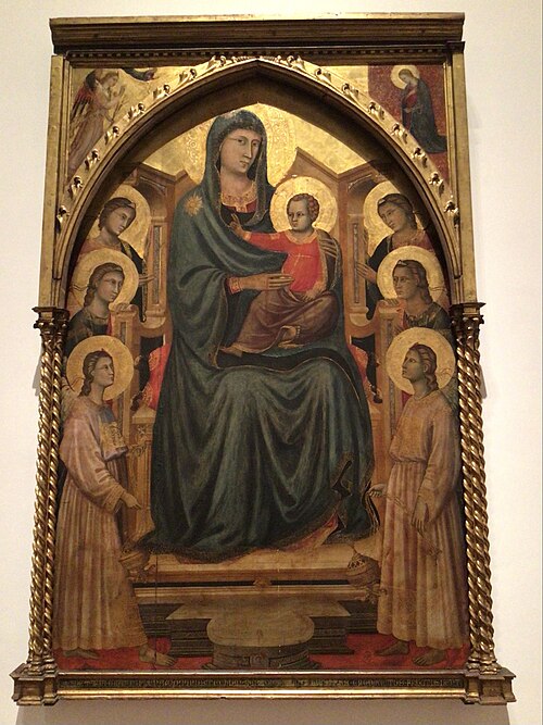 Madonna col bambino in trono e sei angeli, 1320, Maestro della Santa Cecilia