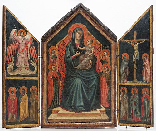 Madonna and Child Enthroned with Saints Lucy, Margaret, Mary Magdalene and Catherine of Alexandria, 1290, Maestro della Santa Cecilia