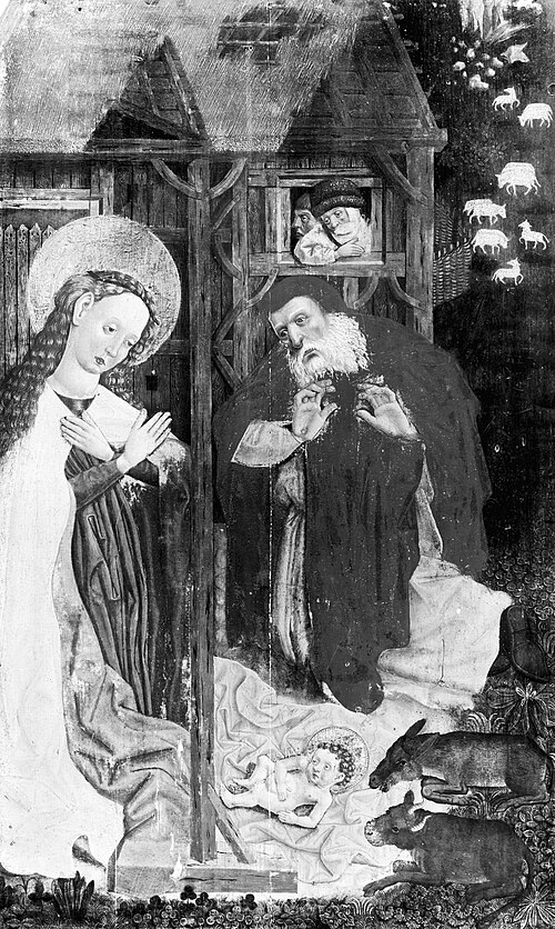Adoration of the child, , Meister der Pollinger Tafeln