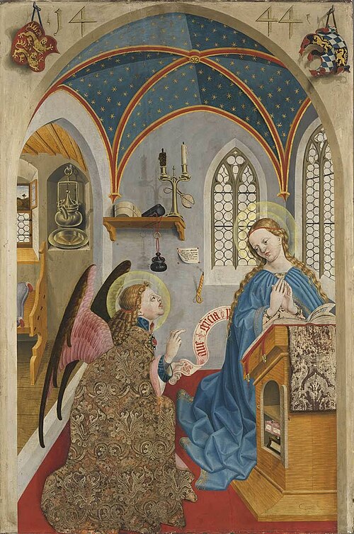 Altar of Mary: Annunciation to Mary, 1444, Meister der Pollinger Tafeln