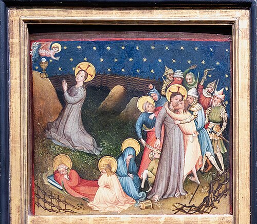 Christus am Ölberg und Gefangennahme, 1417, Maître de la Petite Passion