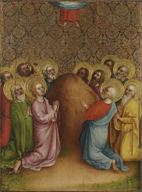 Heisterbacher Altar: Himmelfahrt Christi (mit Stefan Lochner), , Maître du Retable de Heisterbach