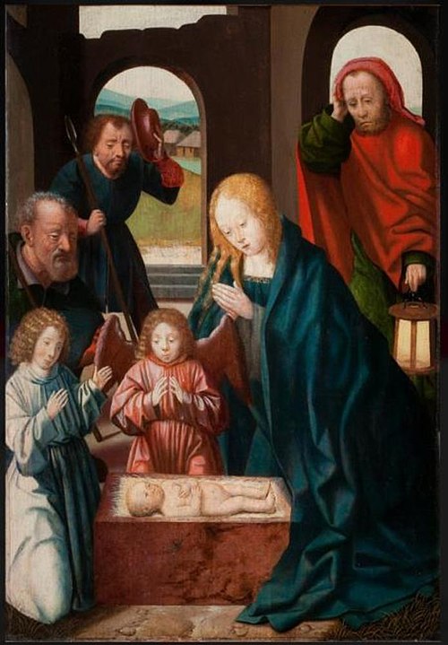 The adoration of the shepherds, 1514, Maître du Triptyque Morrison