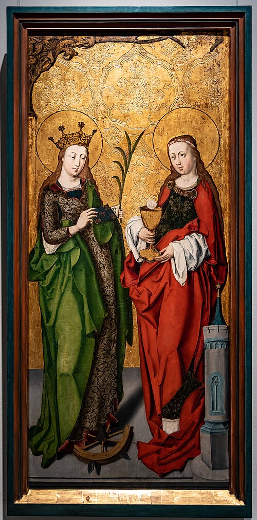 Katharina von Alexandrien und Barbara von Nikomedien, 1490, Meister des Wimpfener Quirinusaltars
