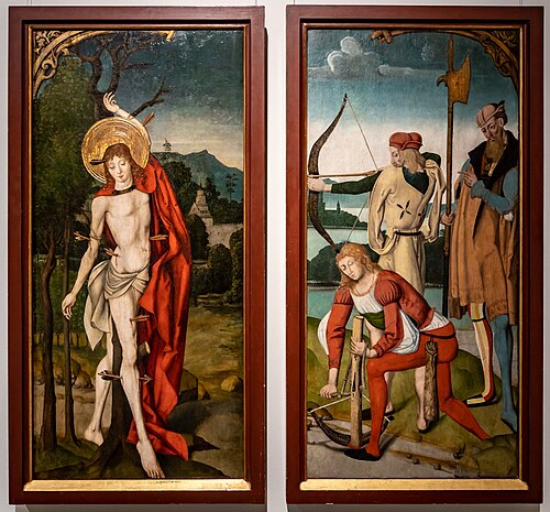 Martyrium des Heiligen Sebastian (Inv.Nr. 2.69), 1490, Meister des Wimpfener Quirinusaltars