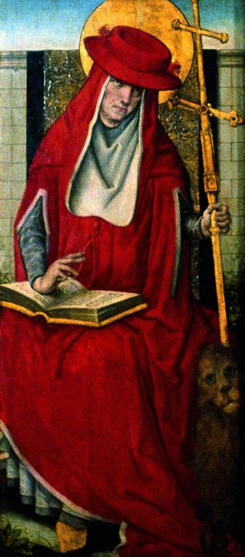 Saint Jerome (verso), 1467, Maître de la vue de Sainte-Gudule